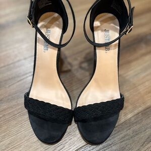 JustFab Black Braided Heels